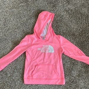 Mint condition pink north face sweatshirt with hood